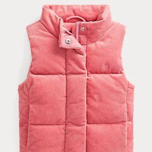 Ralph Lauren Toddler Pink Corduroy Down Vest